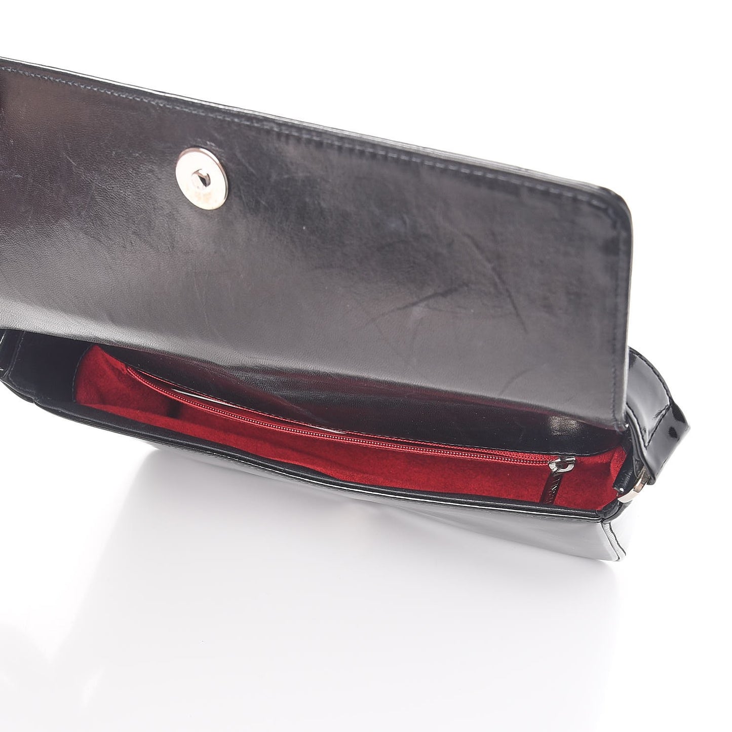 Patent Chocolate Bar Quilted CC Flap Black