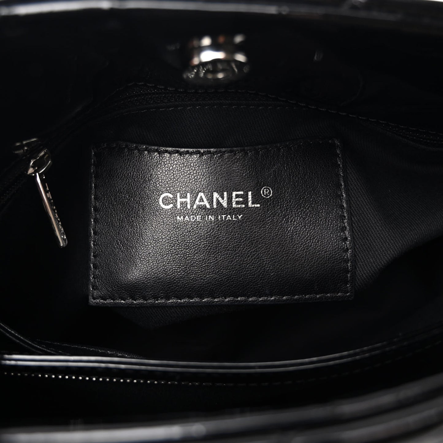 Patent Quilted Large Just Mademoiselle Bowling Bag Black