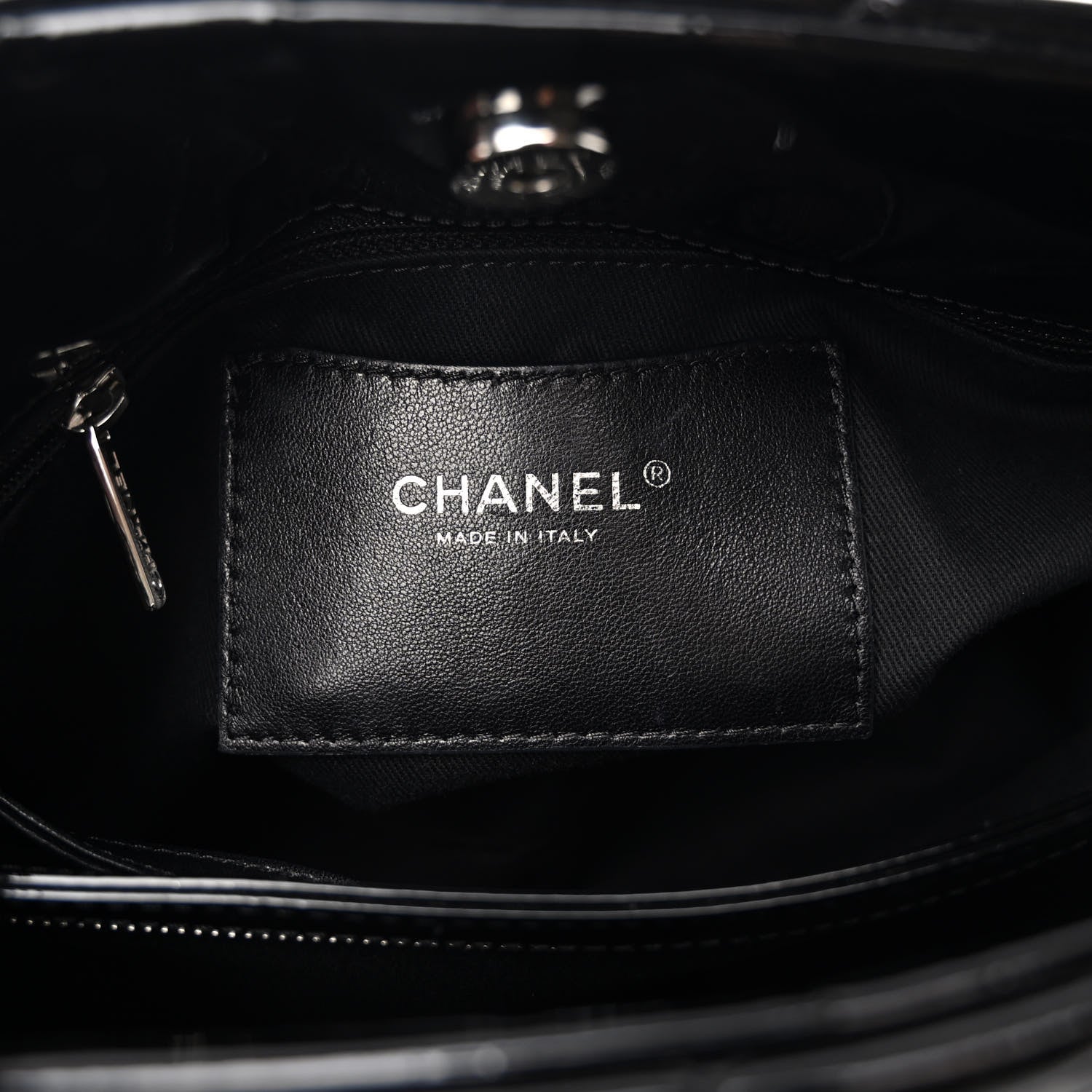 Chanel Patent Quilted Large Just Mademoiselle Bowling Bag Black 9 of 14