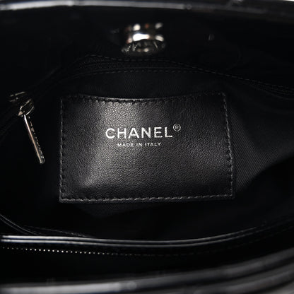 Chanel Patent Quilted Large Just Mademoiselle Bowling Bag Black 9 of 14