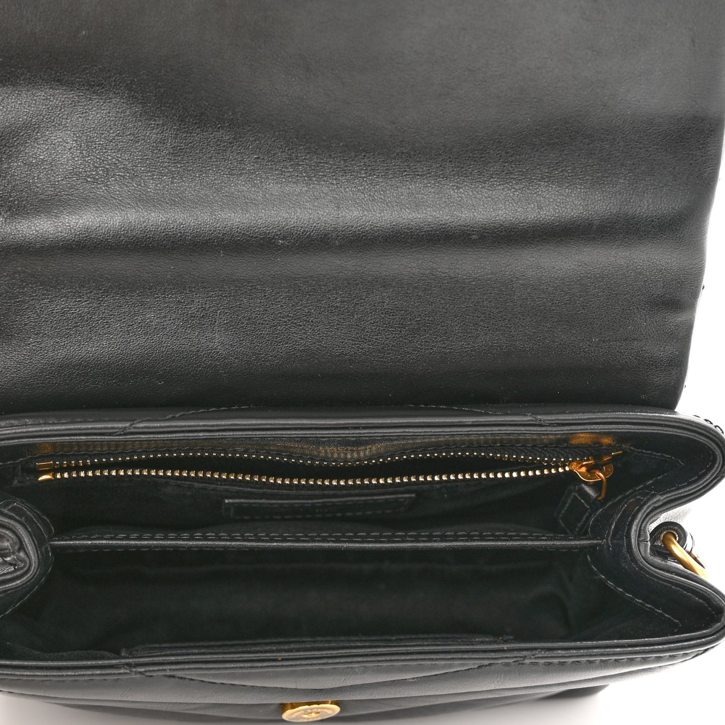 Calfskin Y Quilted Monogram Toy Loulou Crossbody Bag Black