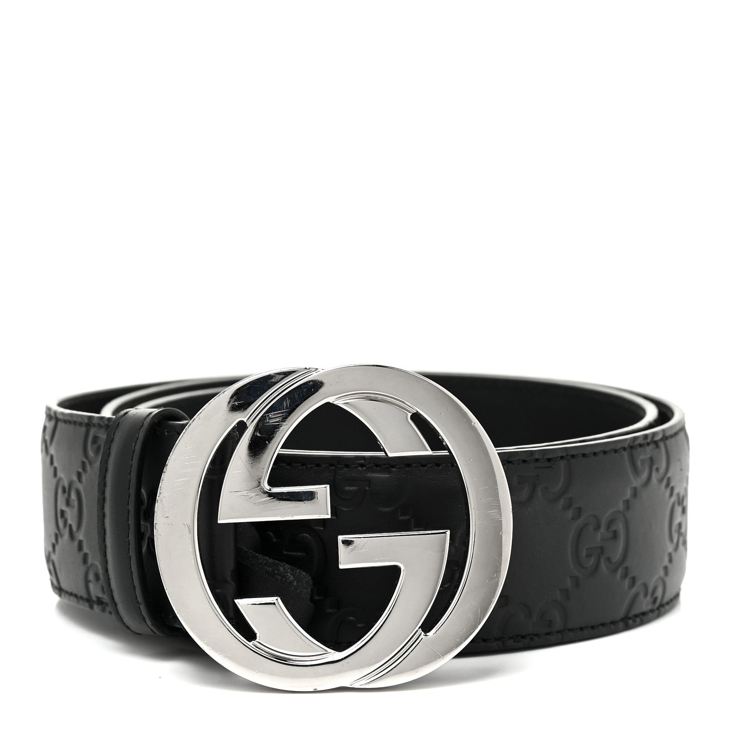 Gucci Guccissima Signature Interlocking G 40mm Belt 85 34 Black 1 of 6