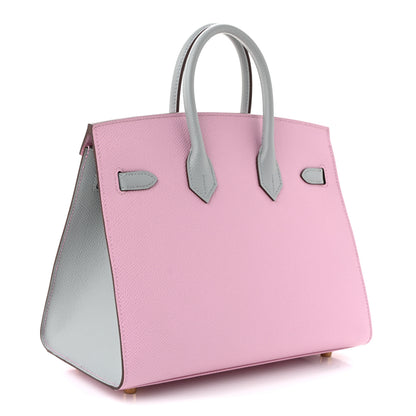 Hermes Epsom Horseshoe Birkin Sellier 25 Mauve Sylvestre Gris Mouette 3 of 11