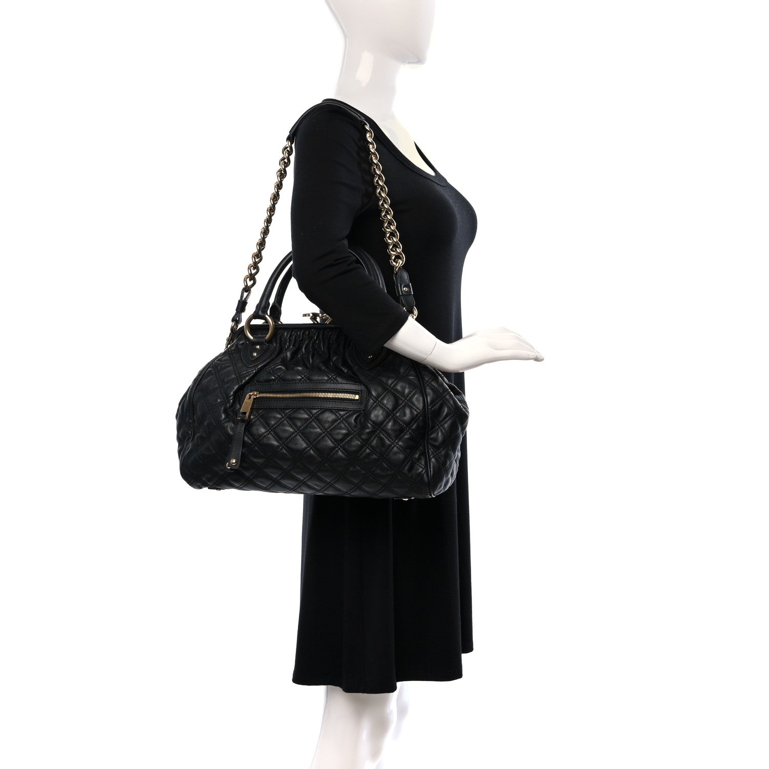 Marc Jacobs Calfskin Quilted Stam Black 2 of 8