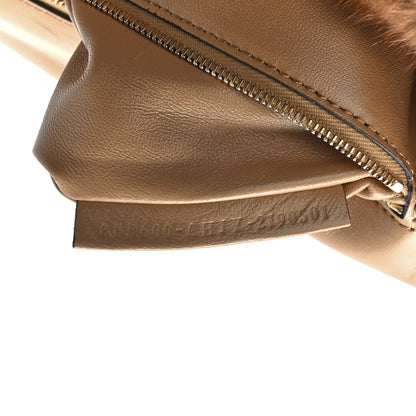 Fendi Mink Shiny Nappa Fringe Baguette Natural Miele Scuro 7 of 12
