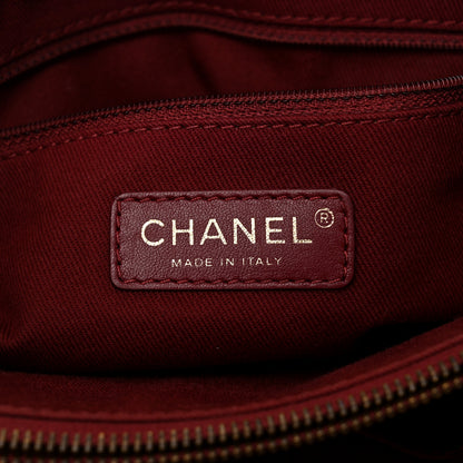 Chanel Glazed Caviar Quilted Small Shiva Tote Burgundy 6 of 10