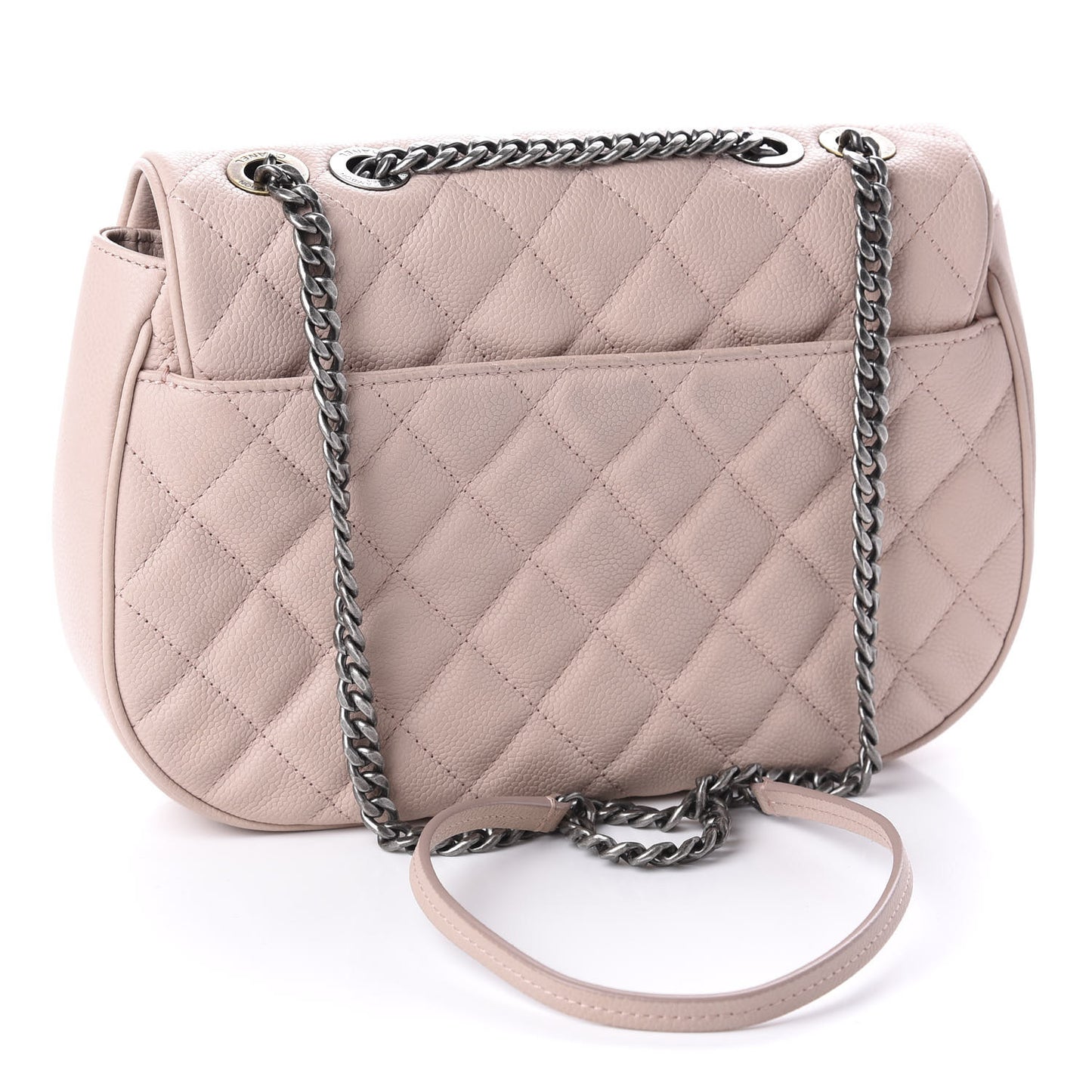 Caviar Quilted Casual Pocket Messenger Flap Light Pink