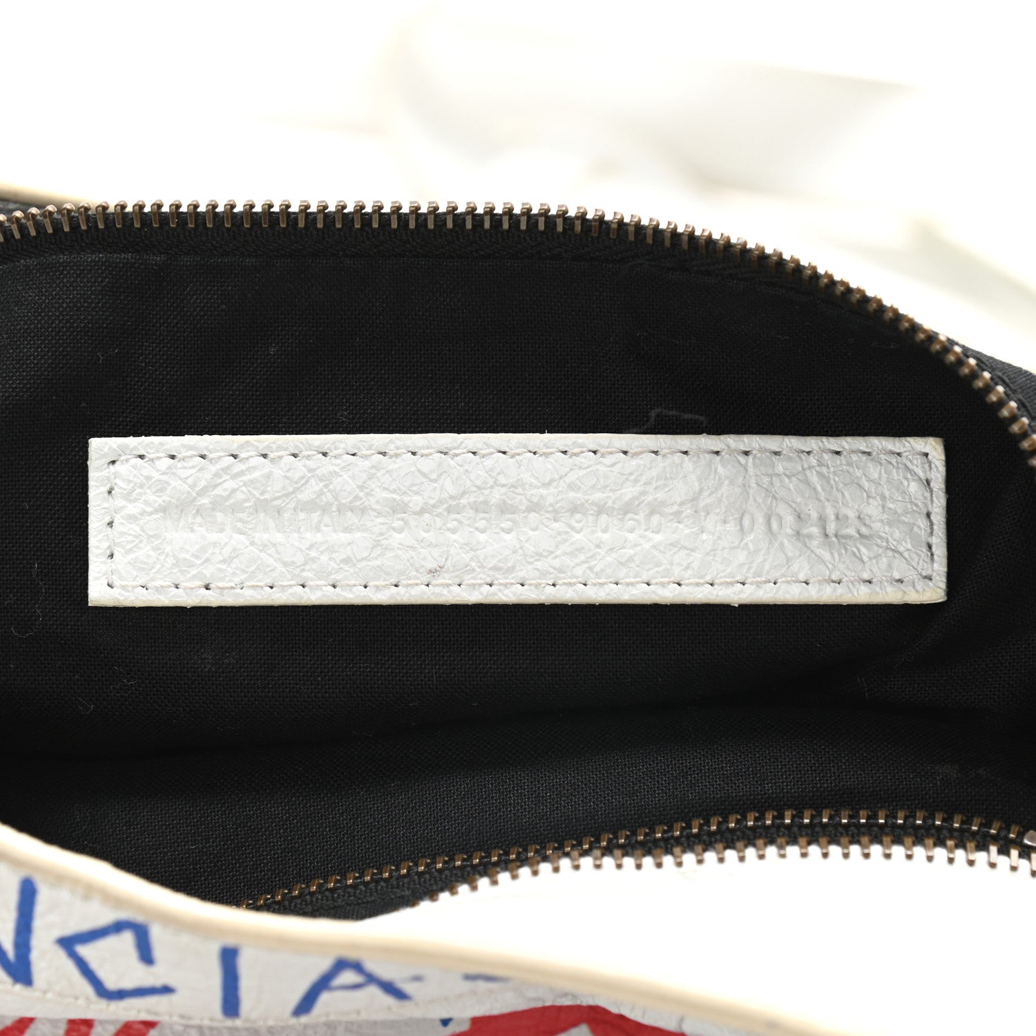 Balenciaga Agneau Graffiti All Over Classic Hardware City White Bleu Rouge 7 of 9