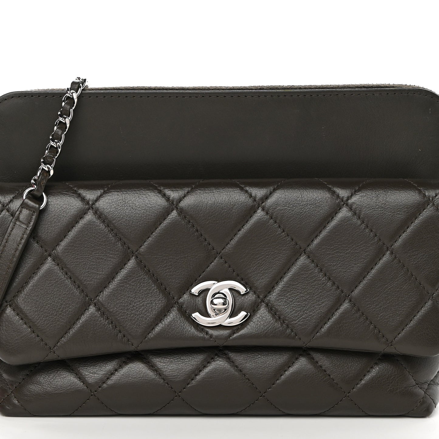 Lambskin Quilted Crossbody Dark Khaki