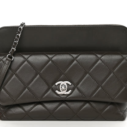 Chanel Lambskin Quilted Crossbody Dark Khaki 8 of 14