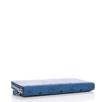 MCM Visetos Large Zip Around Wallet Munich Blue 4 of 8