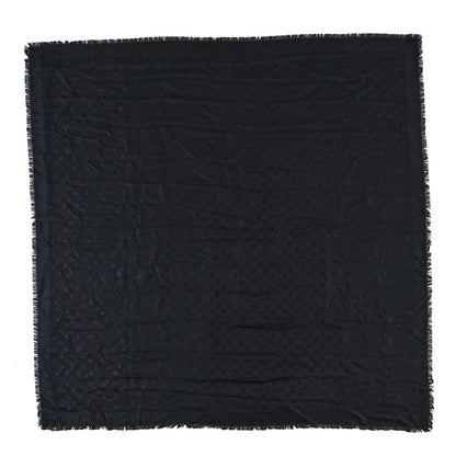 Louis Vuitton Silk Wool Monogram Shawl Black 1 of 4