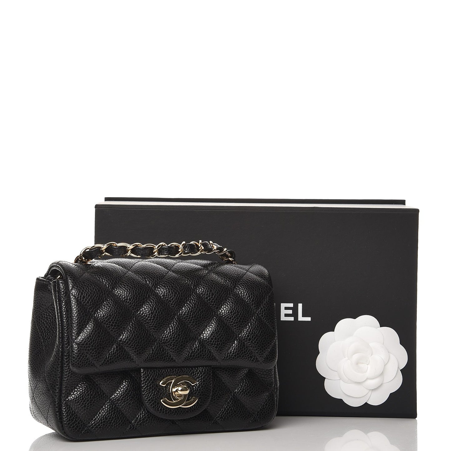 Caviar Quilted Mini Square Flap Black