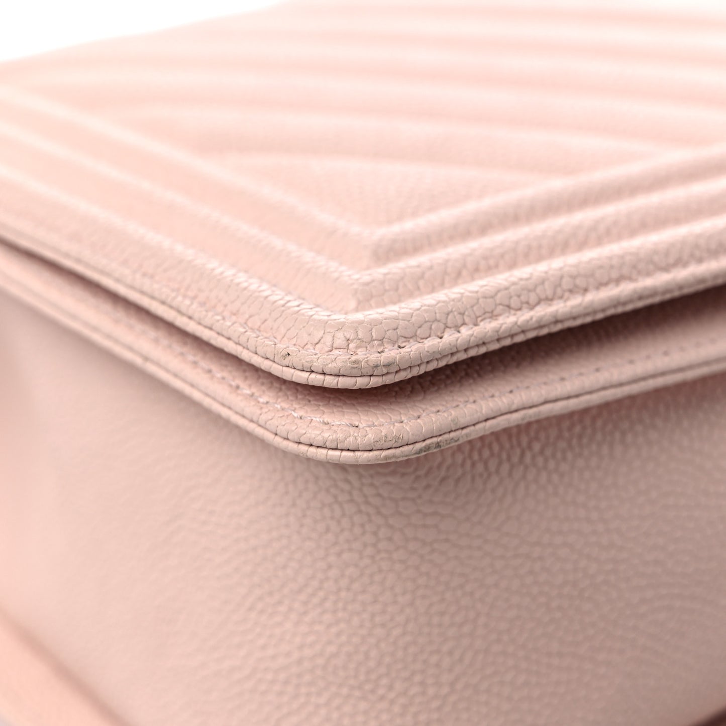 Caviar Chevron Quilted Medium Boy Flap Nude