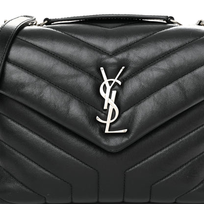 Saint Laurent Calfskin Y Quilted Monogram Small Loulou Chain Satchel Black 8 of 11