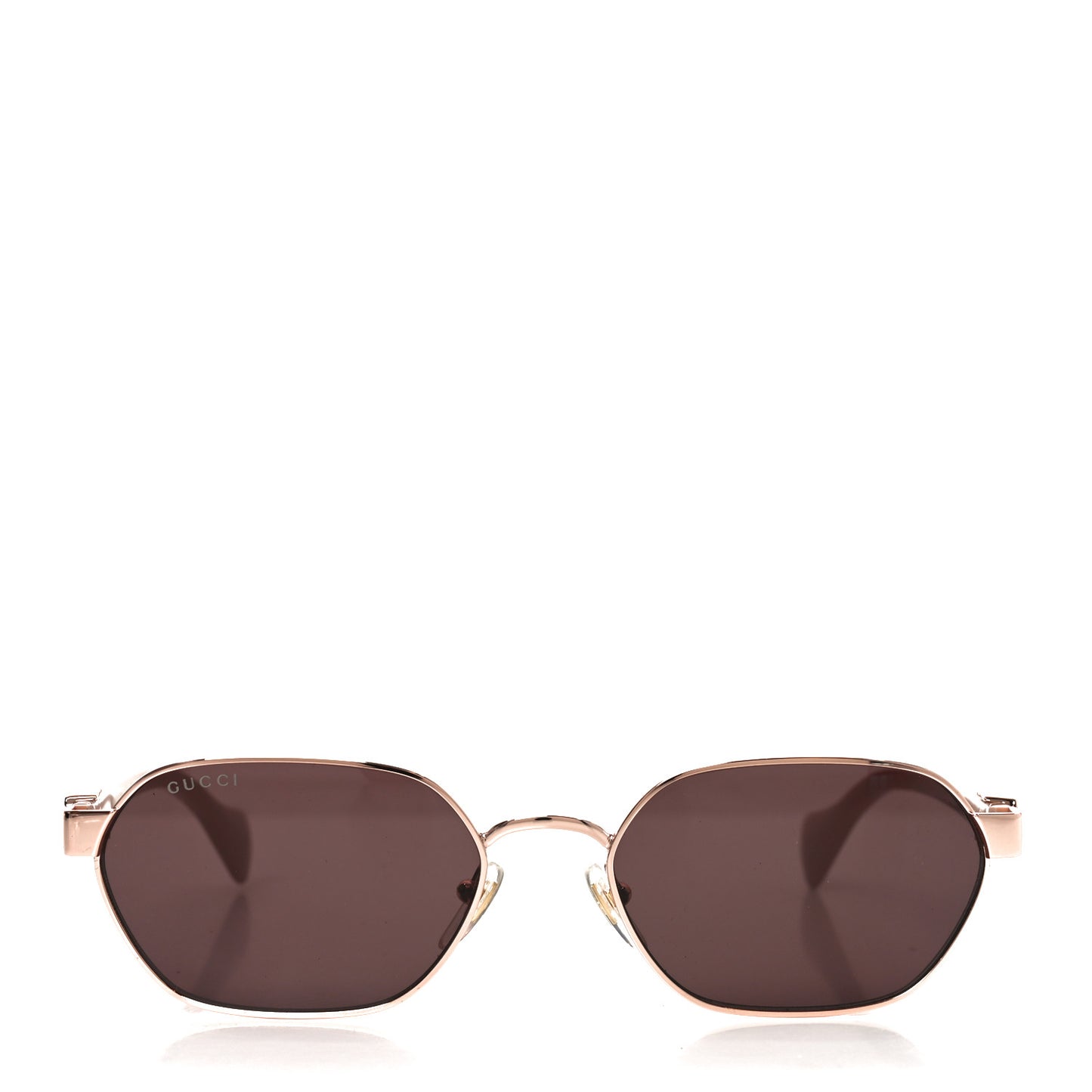 Metal Acetate Rectangular Frame Sunglasses GG1593S Rose Gold Pink