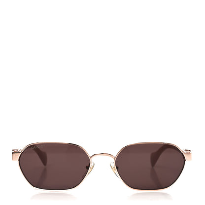 Gucci Metal Acetate Rectangular Frame Sunglasses GG1593S Rose Gold Pink 2 of 7