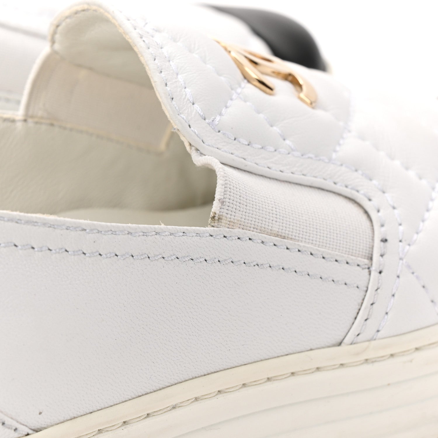 Chanel Lambskin Quilted Womens CC Stroll Sneakers 36 White 11 of 11