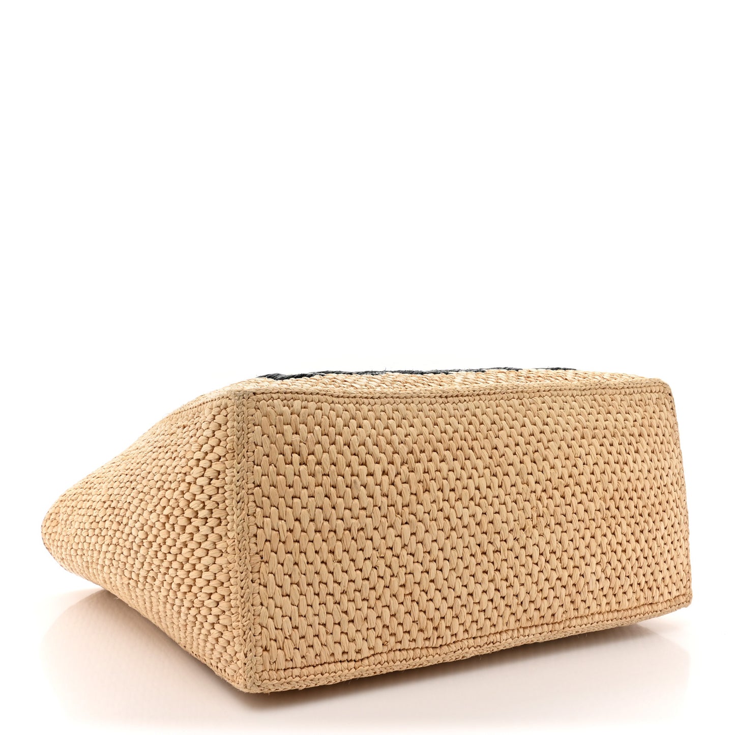 Raffia Small Paula's Ibiza Logo Tote Natural Tan