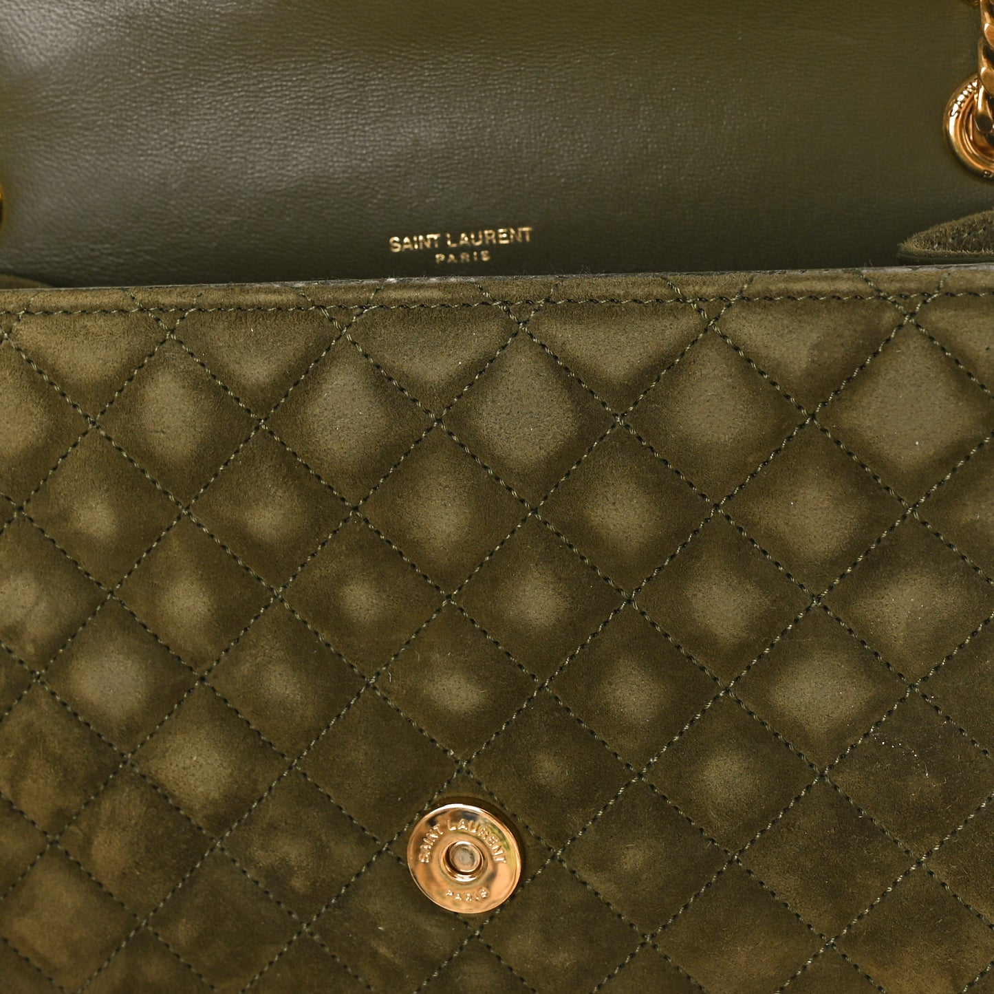 Suede Mixed Matelasse Triquilt Medium Loden Green