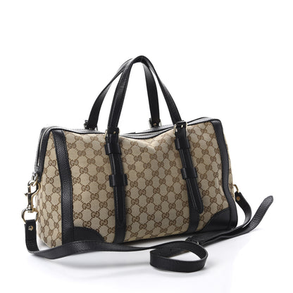Gucci Monogram Cellarius Calfskin Large Boston Beige Ebony Black 4 of 11