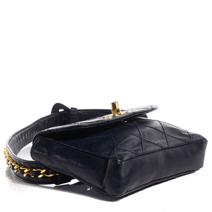 Chanel Lambskin Diamond Stitched Flap Waist Chain Belt Bag Navy 4 of 8