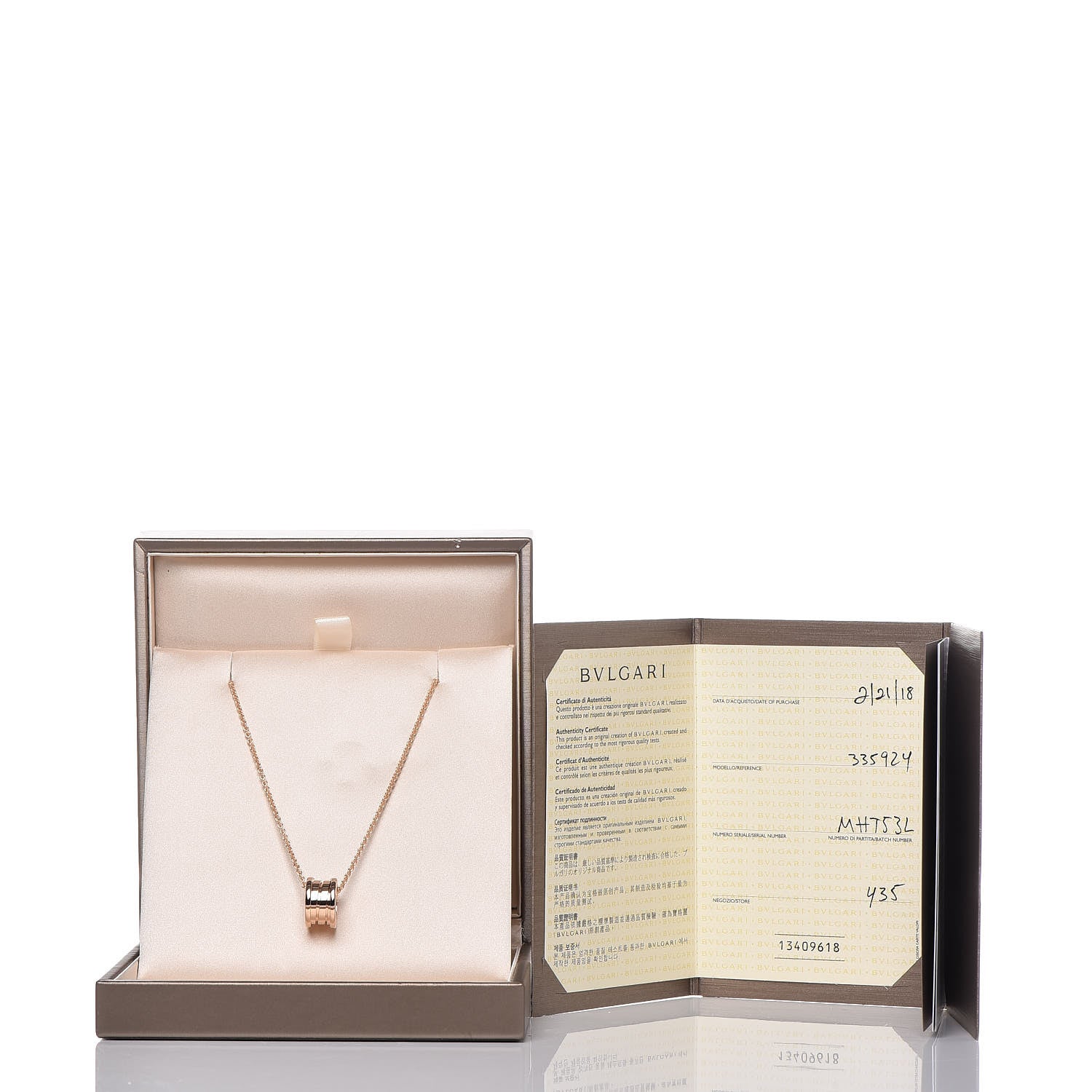 Bulgari 18K Rose Gold B.Zero1 Pendant Necklace 9 of 9