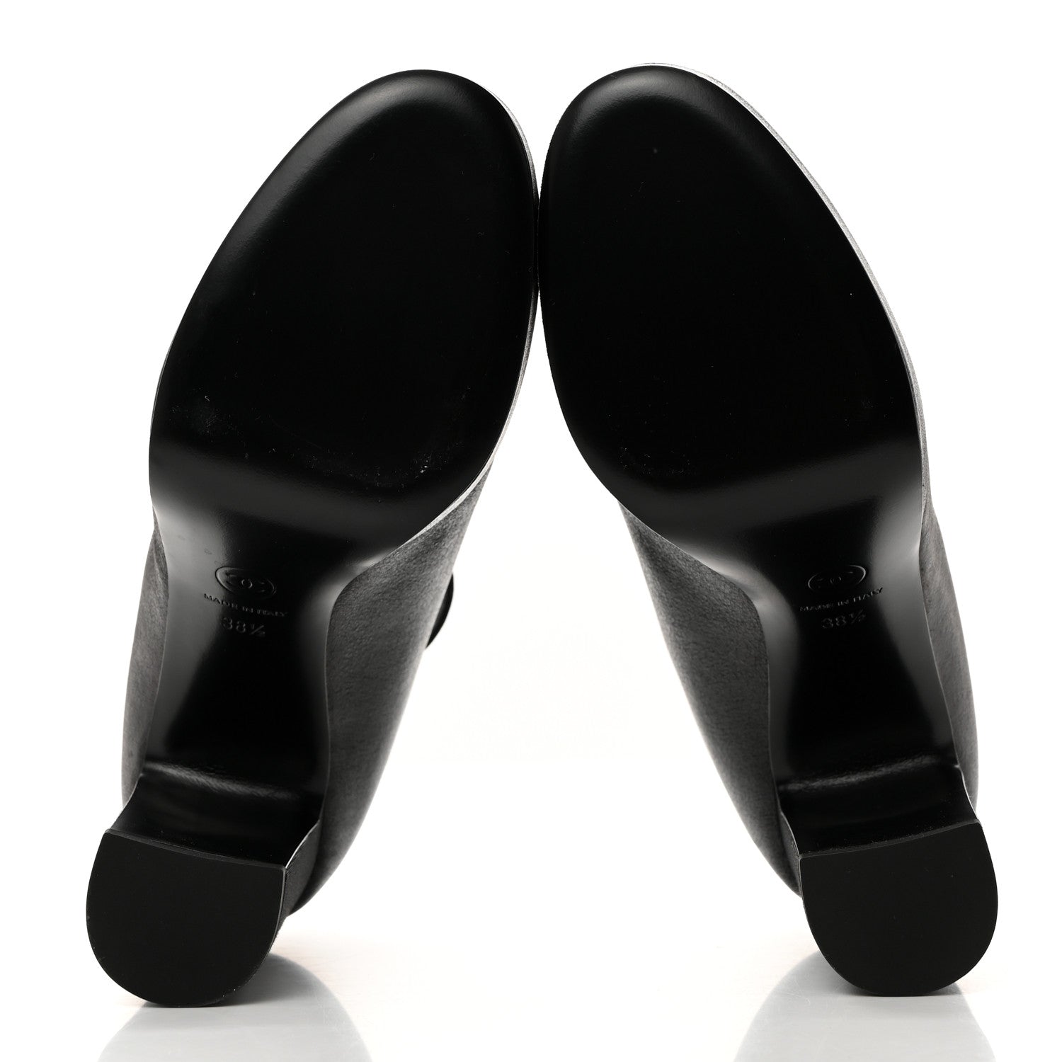 Chanel Lambskin Patent Cap Toe Mary Jane Platform Pumps 38.5 Black 5 of 9
