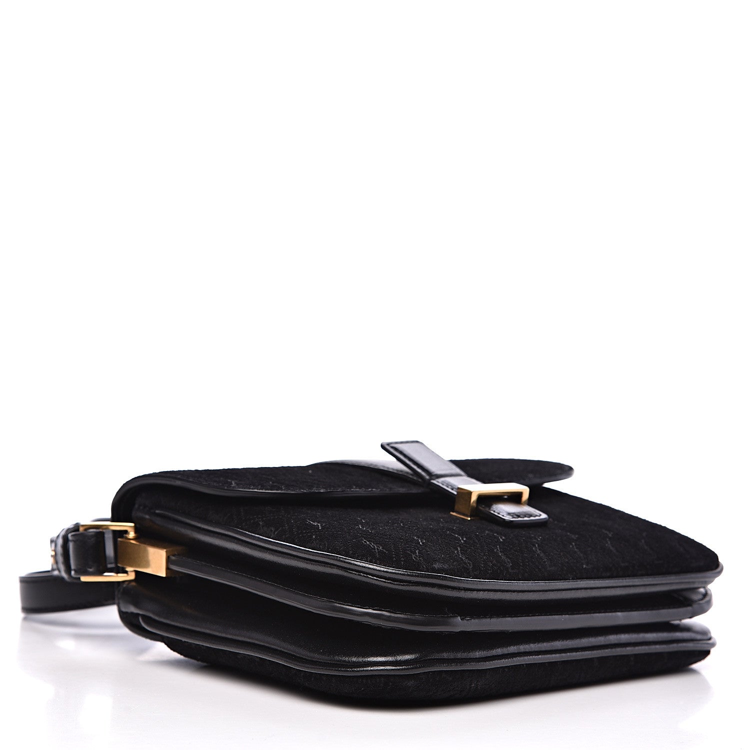 Saint Laurent Suede All-Over Monogram Small Le Monogramme Satchel Black 3 of 10