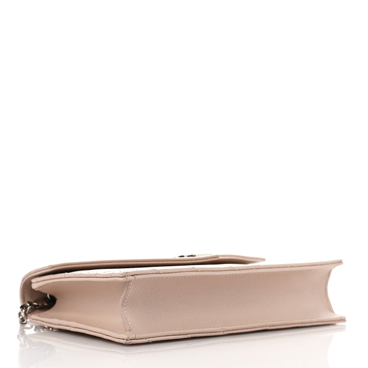 Grain De Poudre Matelasse Chevron Monogram Envelope Chain Wallet Pale Pink