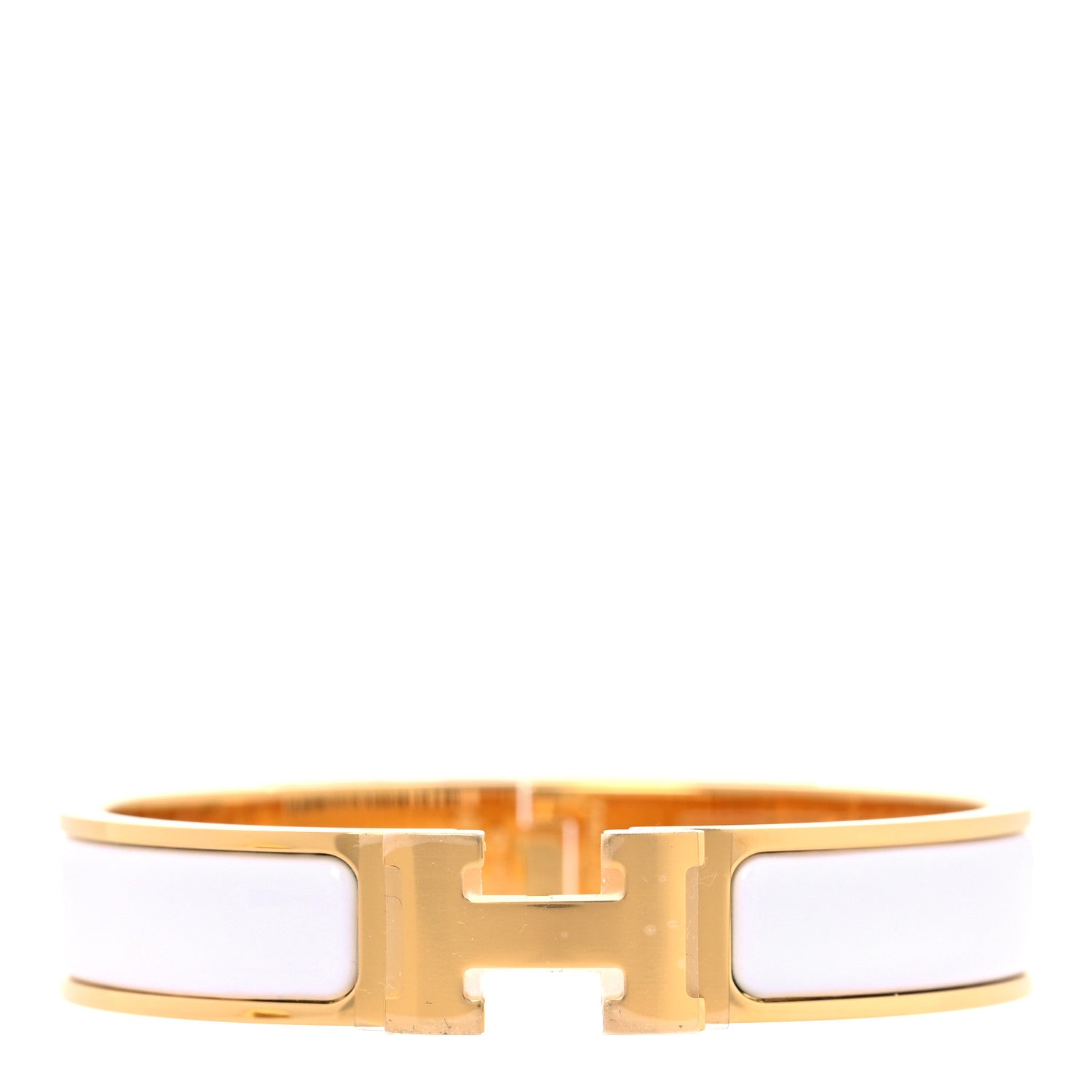 Hermes Enamel Narrow Clic Clac H Bracelet PM White 1 of 7