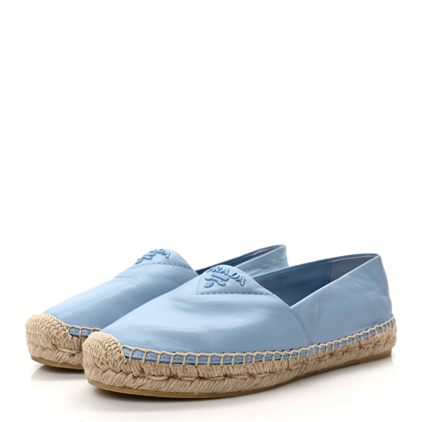 Nappa Triangle Logo Espadrilles 37 Celeste
