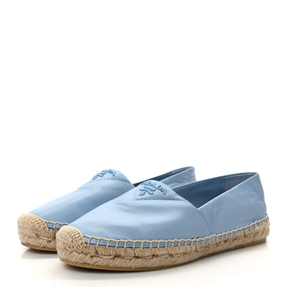 Prada Nappa Triangle Logo Espadrilles 37 Celeste 3 of 8