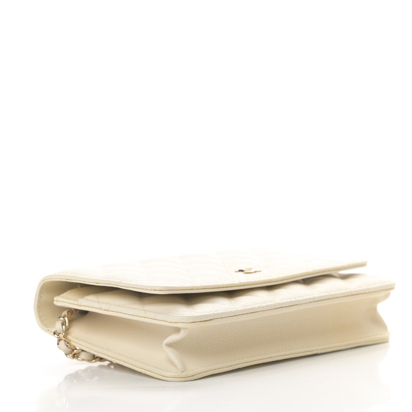 Caviar Quilted Wallet On Chain WOC White