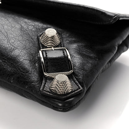 Balenciaga Agneau Giant 21 Silver Hardware Envelope Clutch Black 10 of 10