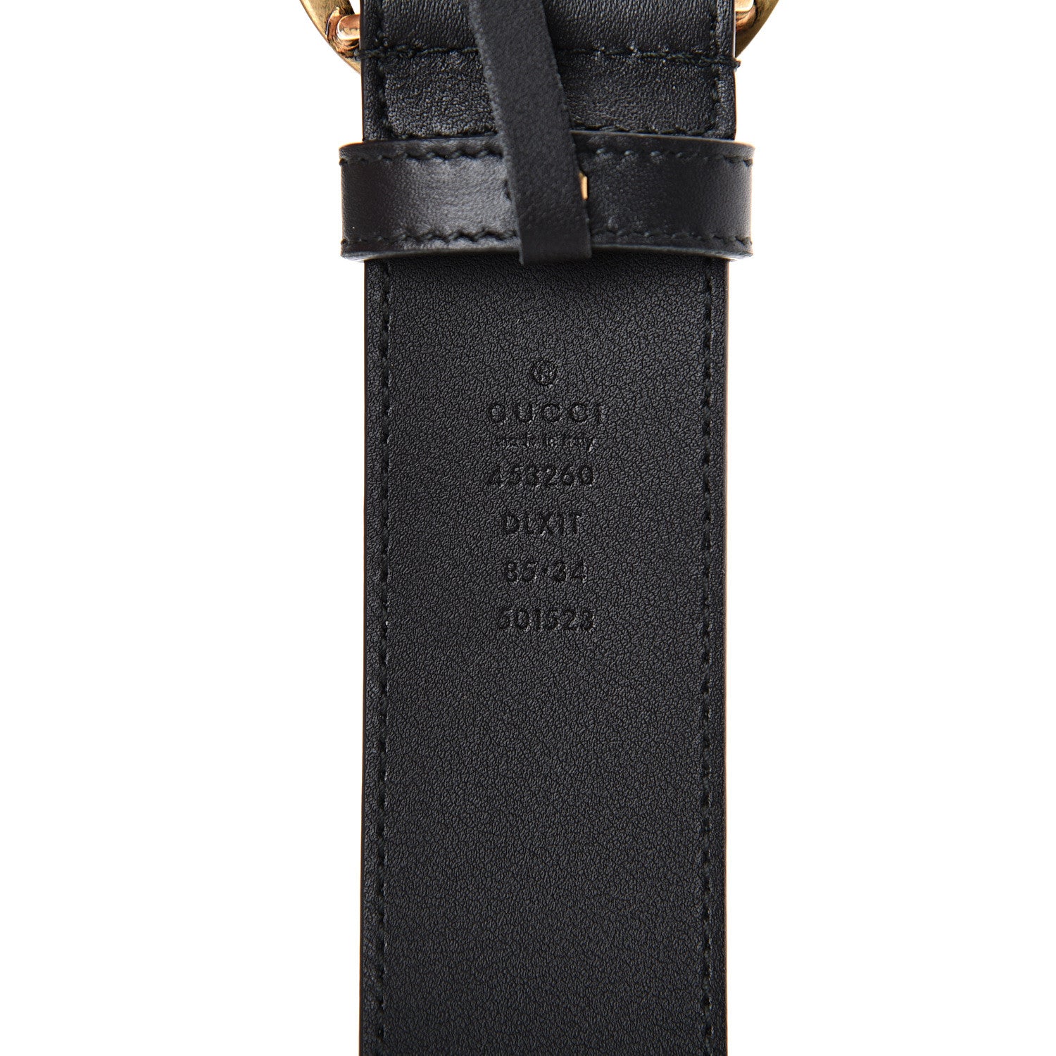 Gucci Moon Calfskin Pearl Double G 40mm Belt 85 34 Black Cream 3 of 7