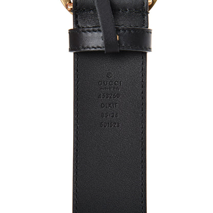 Gucci Moon Calfskin Pearl Double G 40mm Belt 85 34 Black Cream 3 of 7
