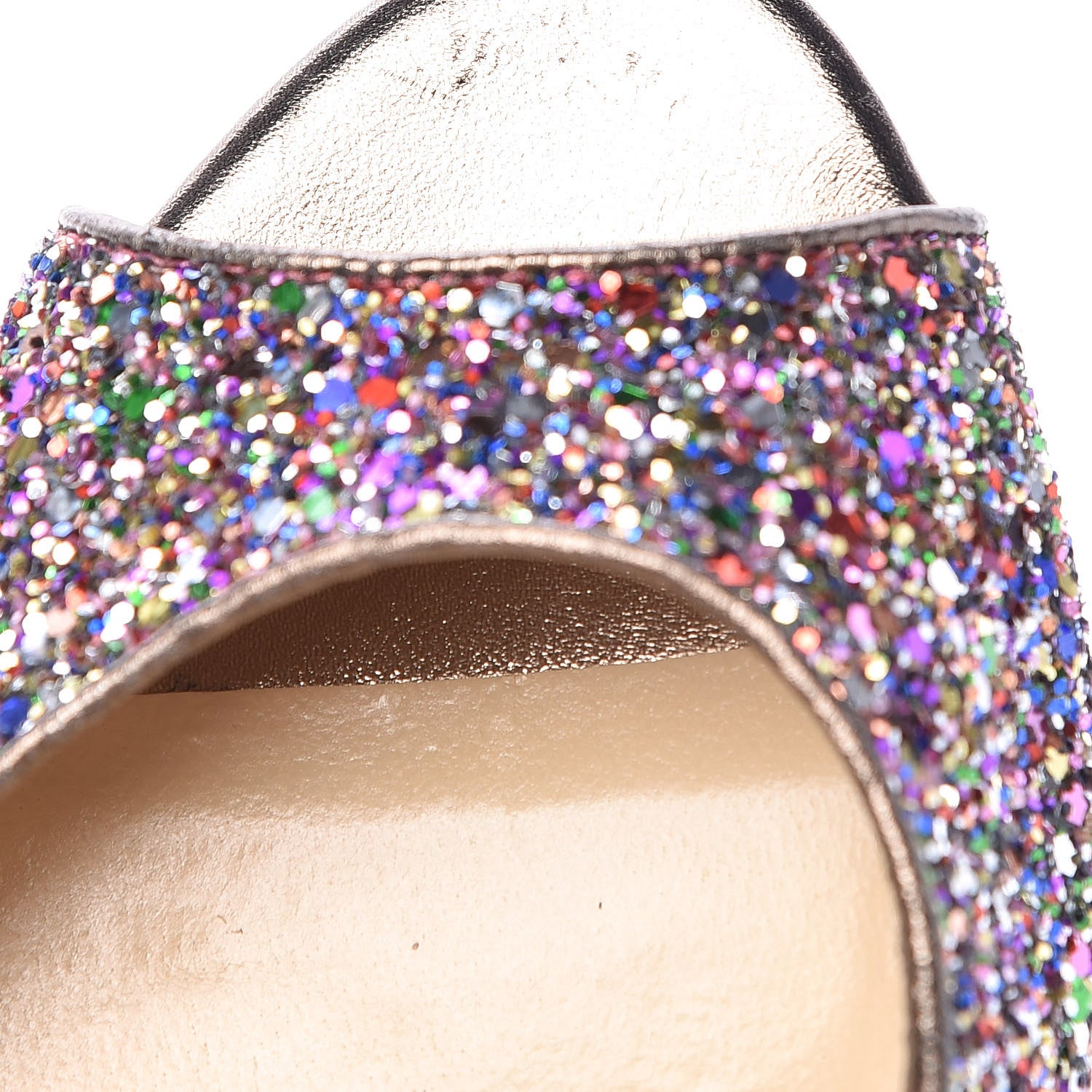 Jimmy Choo Glitter Fabric Vibe Peep Toe Platform Pumps 40 Multicolor 16 of 18