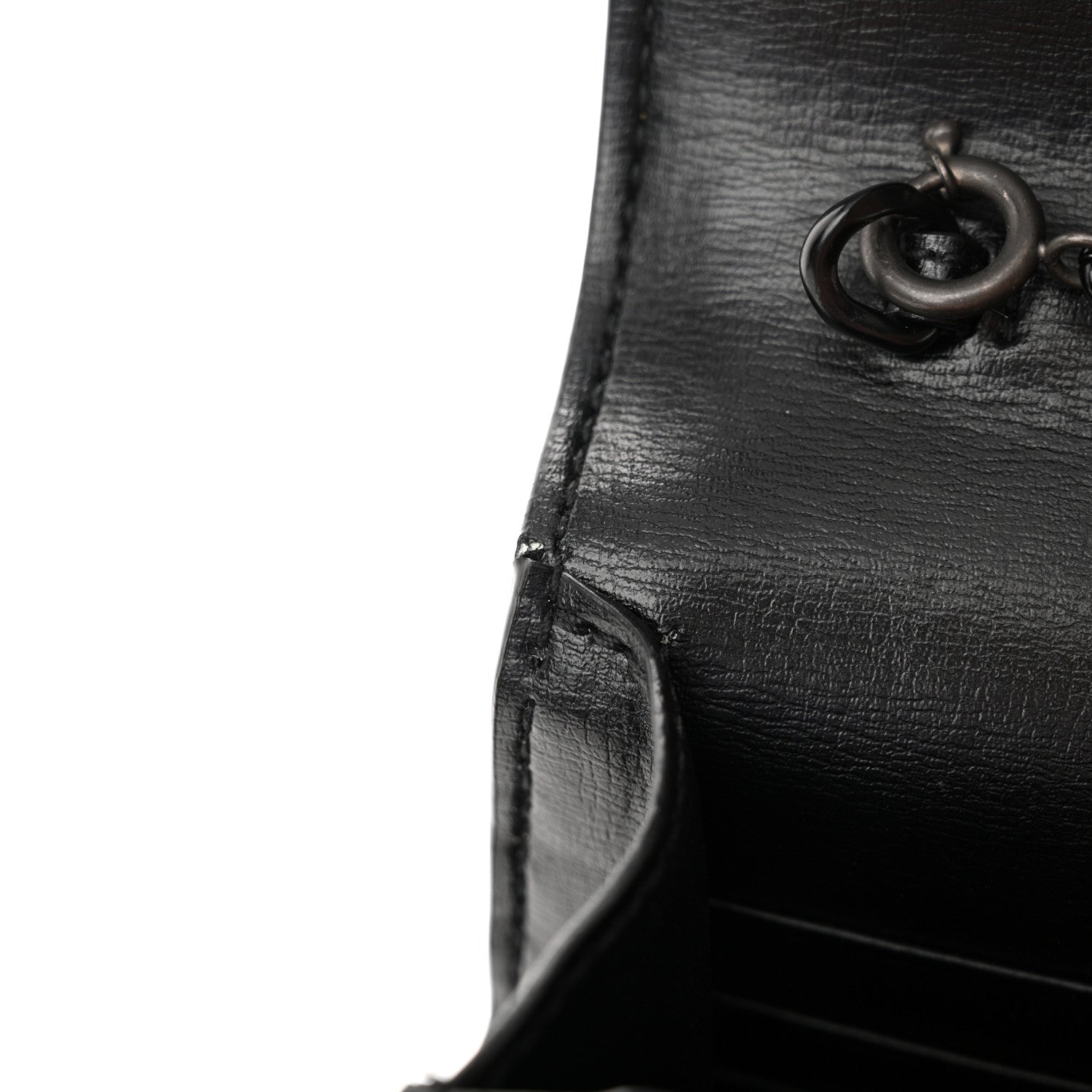 Saint Laurent Calfskin Monogram Sunset Top Handle Chain Wallet Black 11 of 12