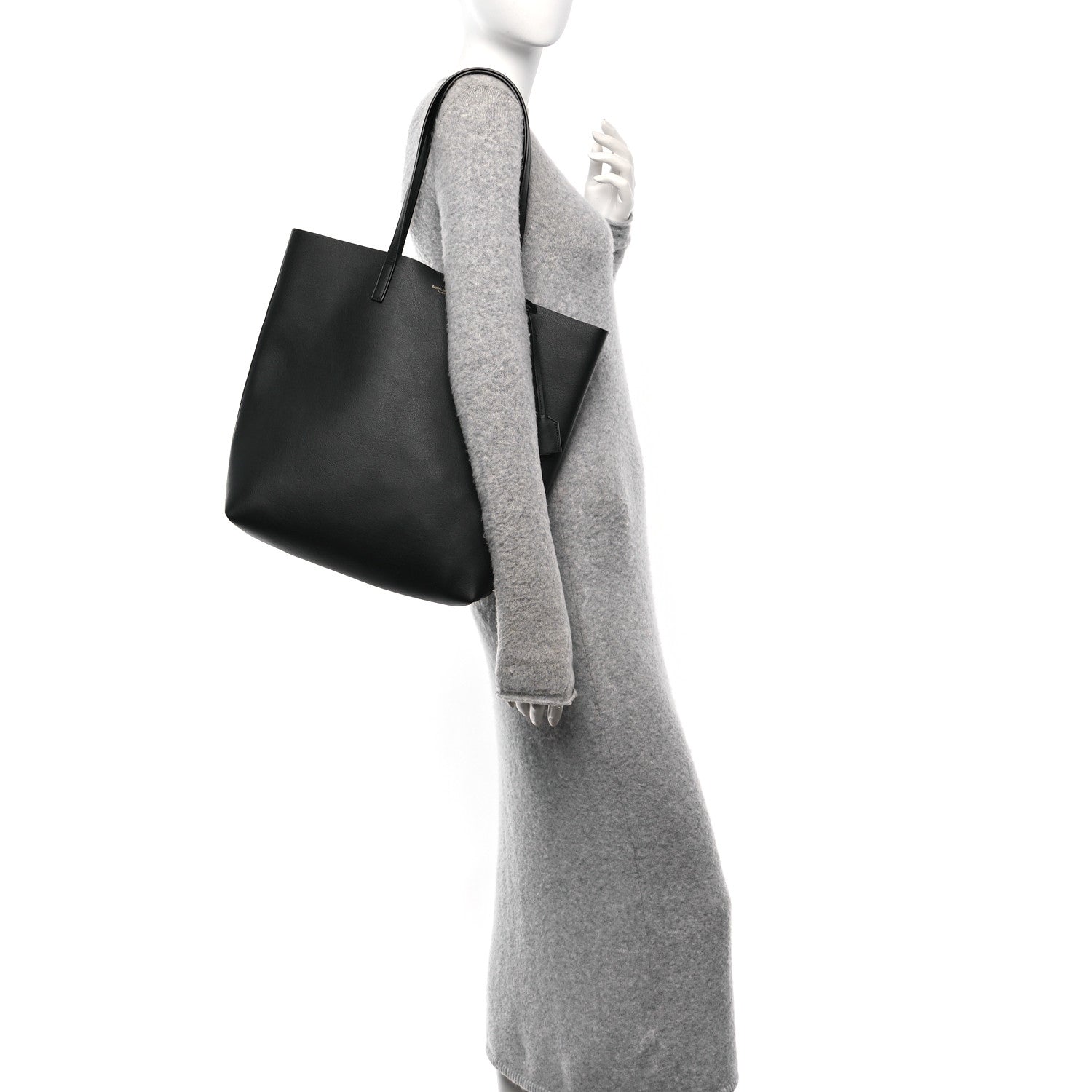 Saint Laurent Calfskin North-South Shopping Tote Black 2 of 12