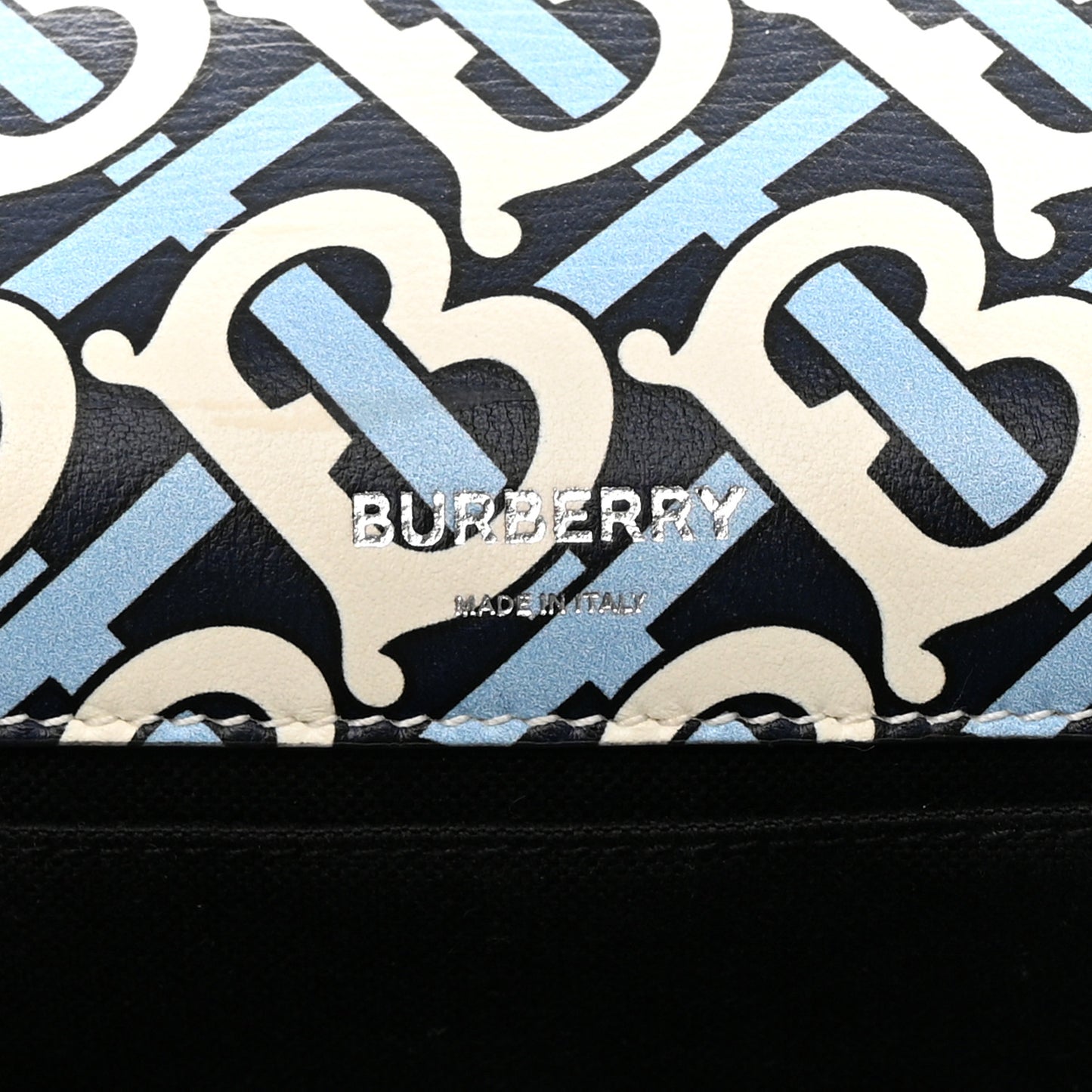 Lambskin Quilted Monogram TB Print Small Lola Bag Cobalt Black