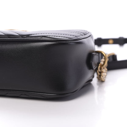 Gucci Calfskin Matelasse Small GG Marmont Chain Shoulder Bag Black 7 of 8