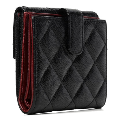 Chanel Caviar Quilted Compact French Flap Wallet Black 2 of 7