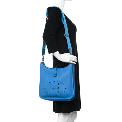 Hermes Taurillon Clemence Evelyne III PM Bleu Zanzibar 2 of 10