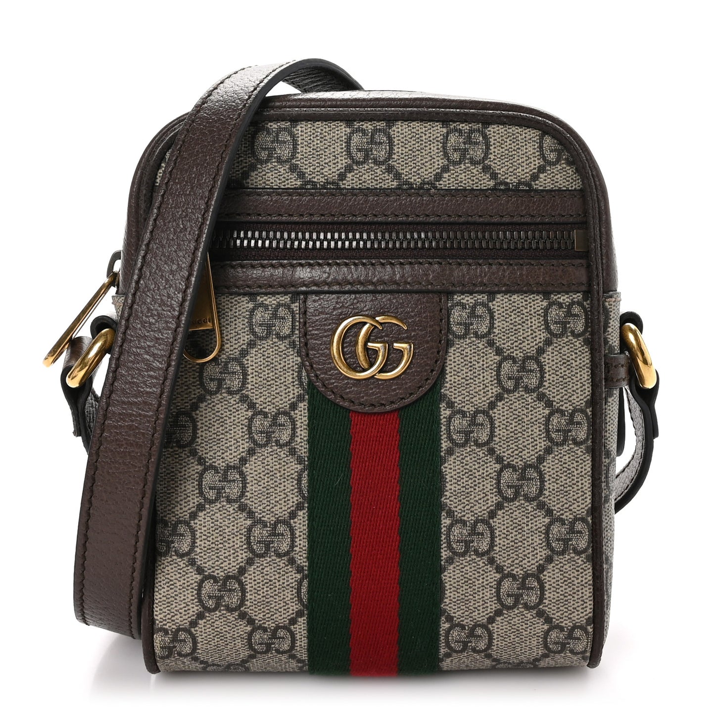 GG Supreme Monogram Web Mini Ophidia Messenger Brown