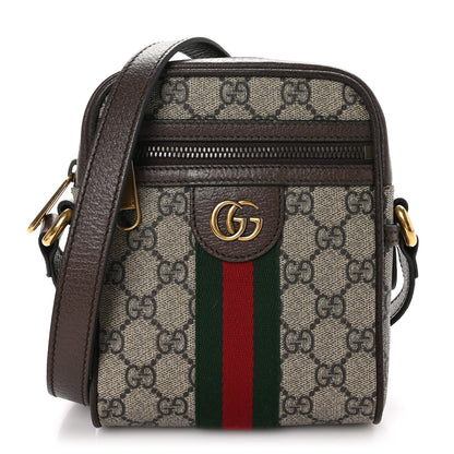 Gucci GG Supreme Monogram Web Mini Ophidia Messenger Brown 1 of 10