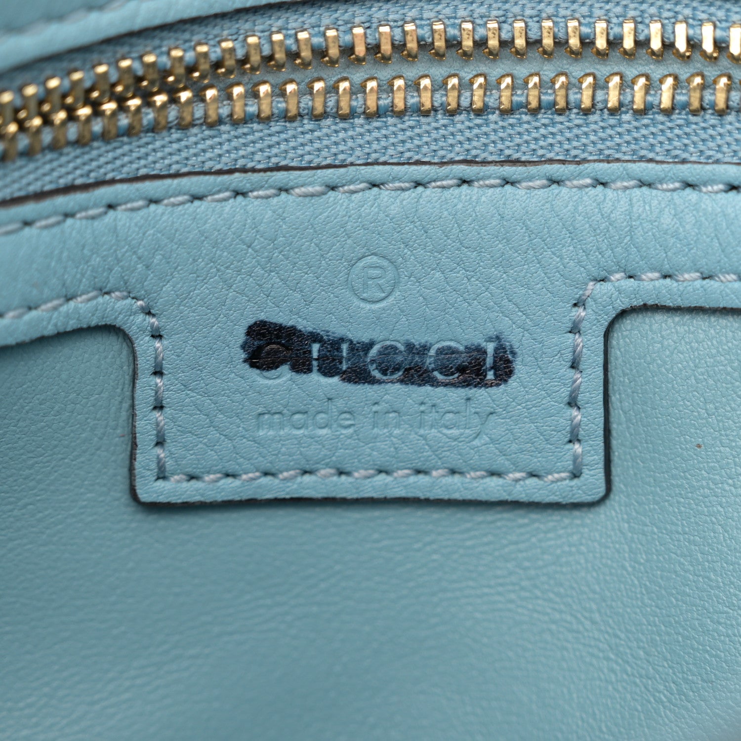 Gucci Roxy Calfskin Blondie Chain Shoulder Flap Bag Cloudy Blue 6 of 12