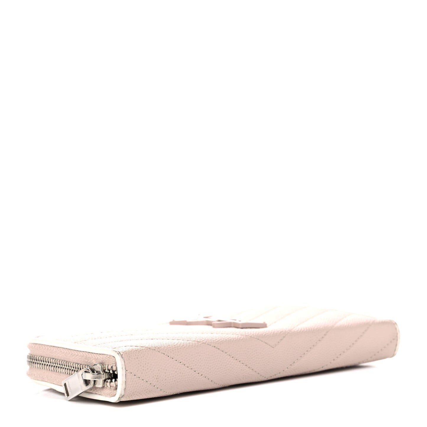 Grain De Poudre Matelasse Chevron Monogram Zip Around Wallet Pink White