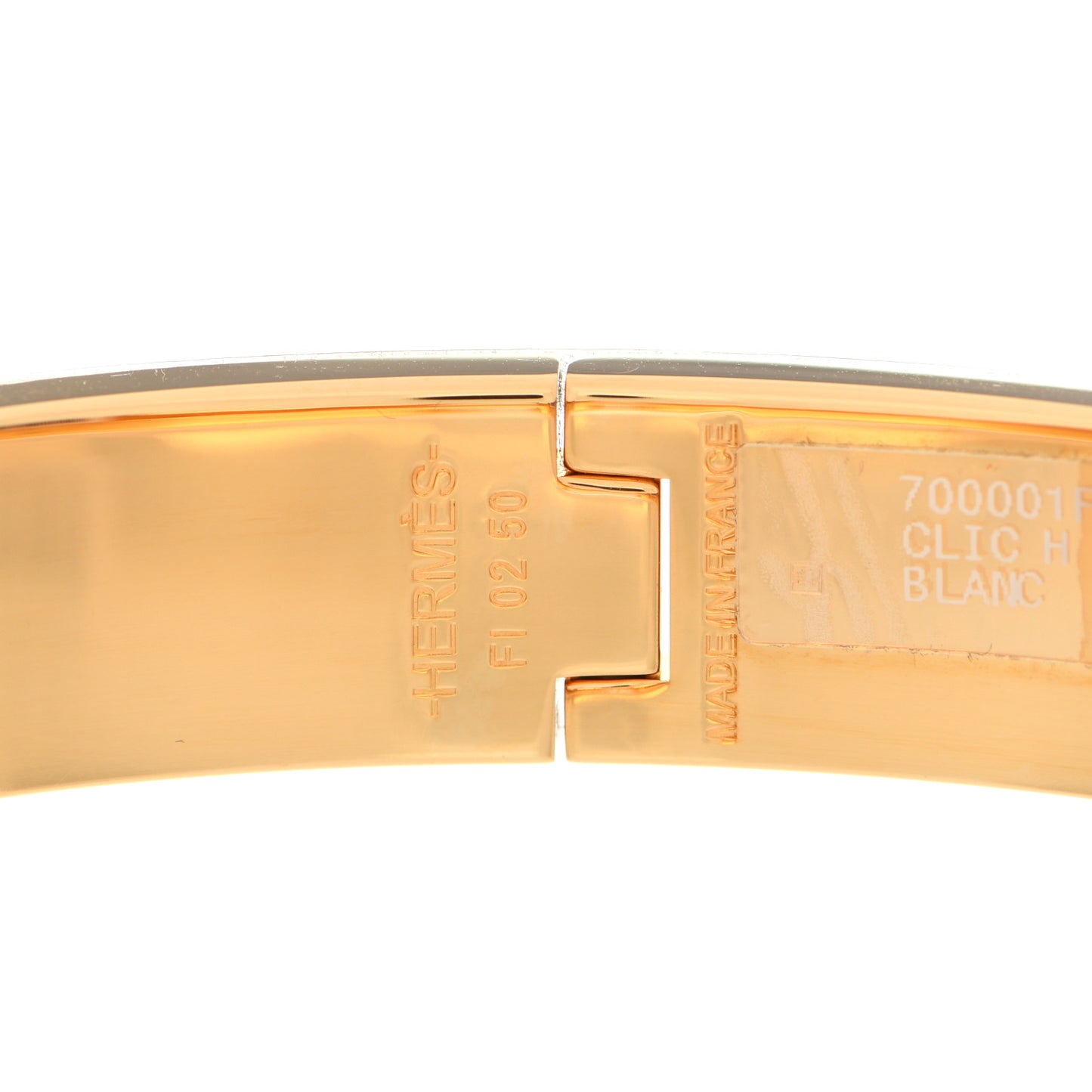 Enamel Narrow Clic Clac H Bracelet GM White