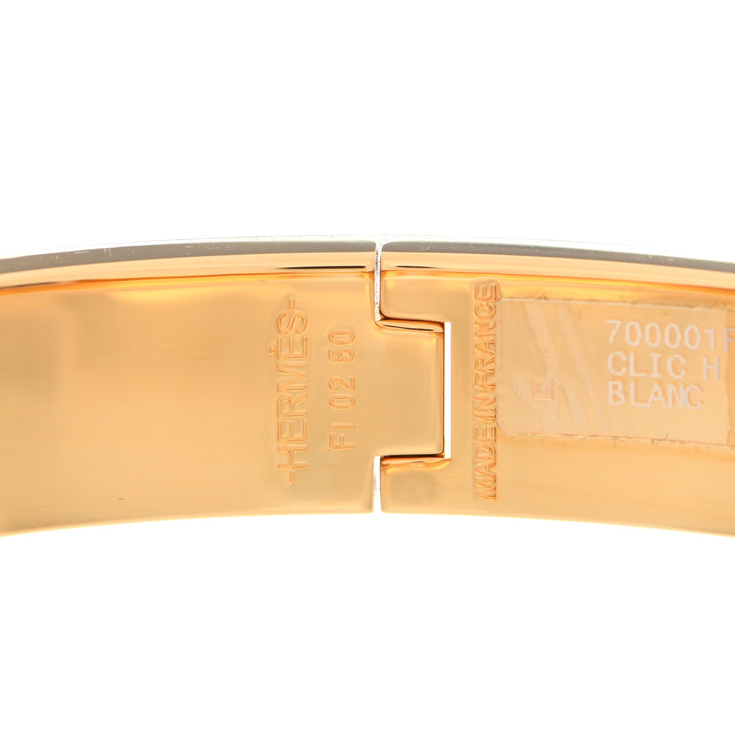 Hermes Enamel Narrow Clic Clac H Bracelet GM White 4 of 5